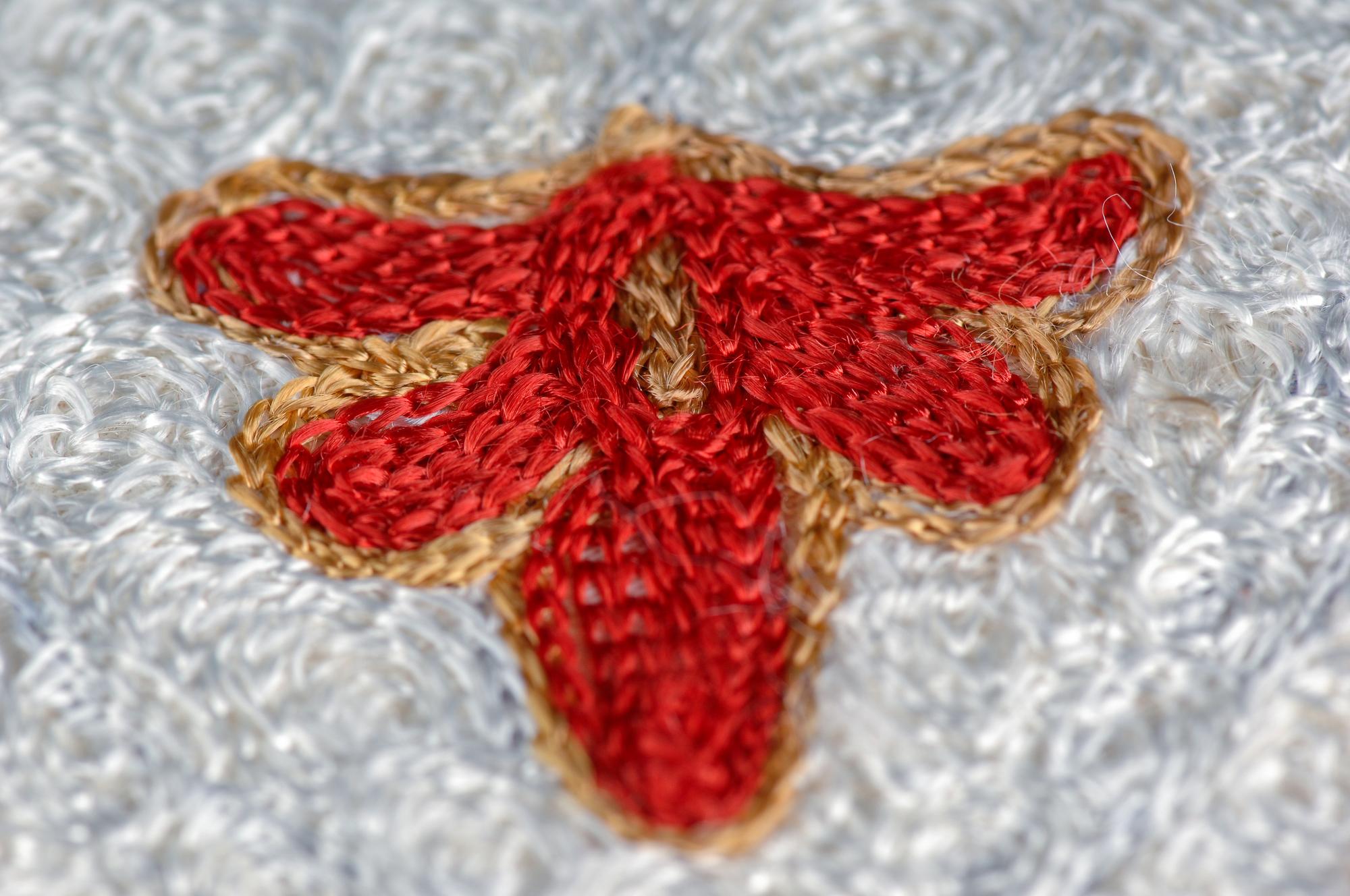 Closeup of satin stitch pattern