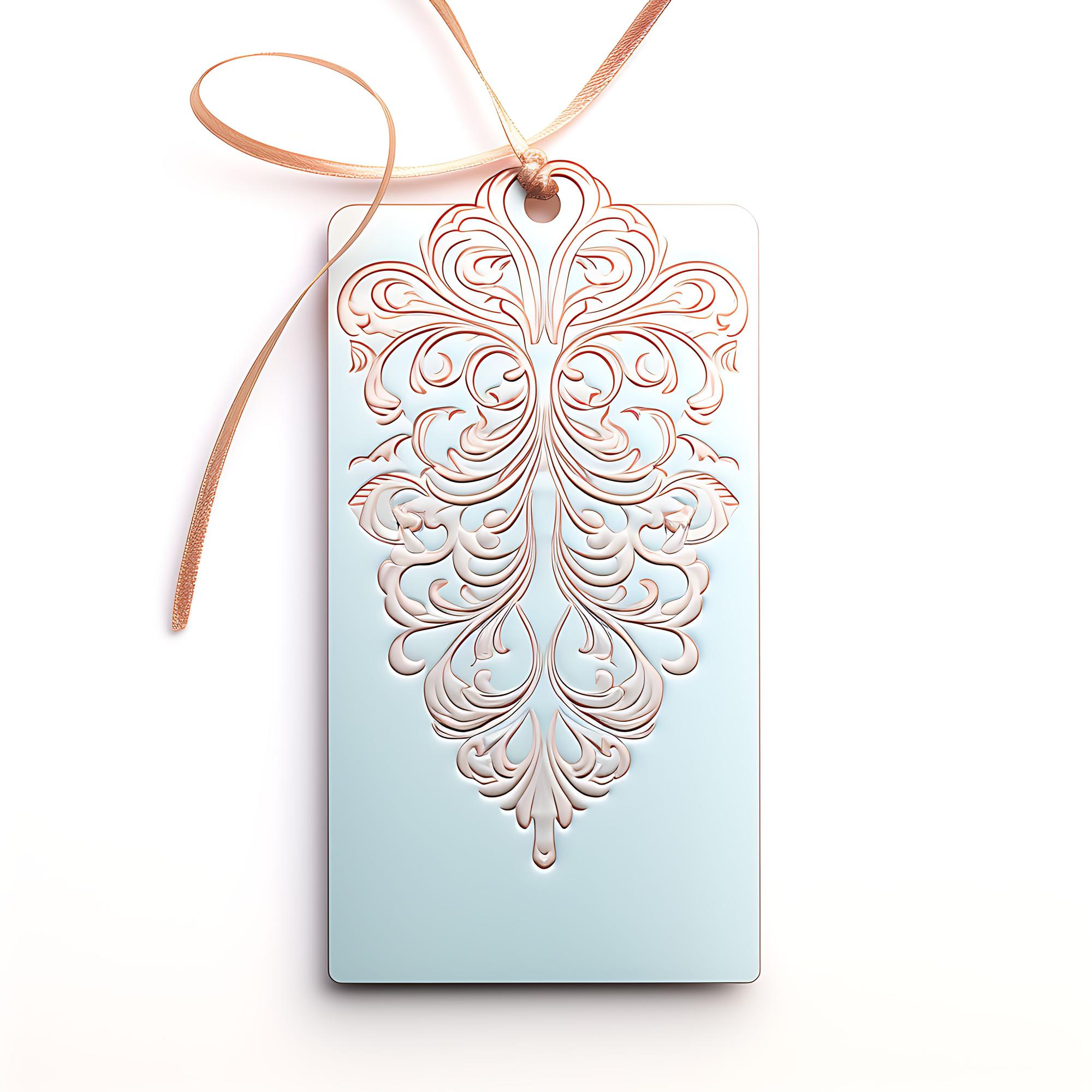 Finished set of embroidered gift tags